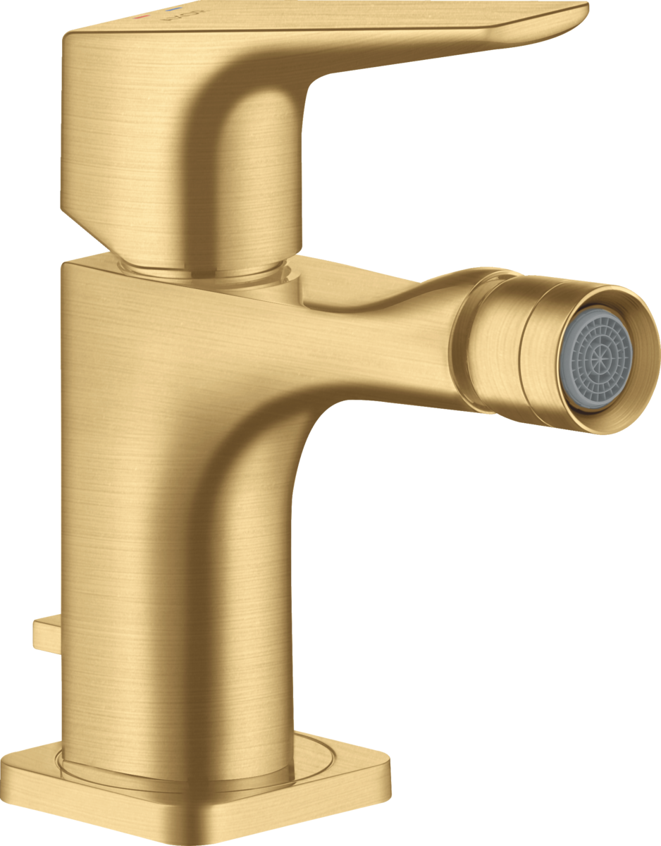 HANSGROHE AXOR Citterio E Einhebel-Bidetmischer mit Hebelgriff und Zugstangen-Ablaufgarnitur #36121250 - Brushed Gold Optic