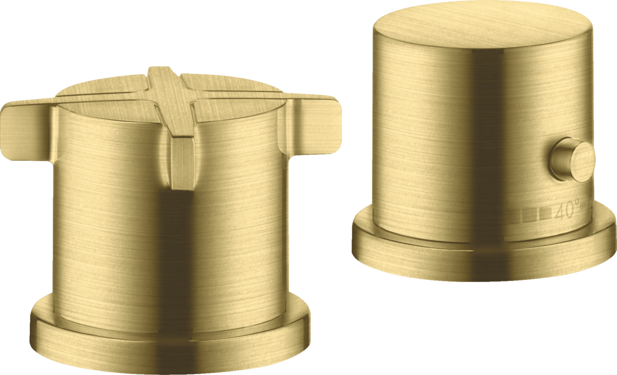 HANSGROHE AXOR Citterio E 2-Loch Wannenrandarmatur mit Thermostat #36412950 - Brushed Brass