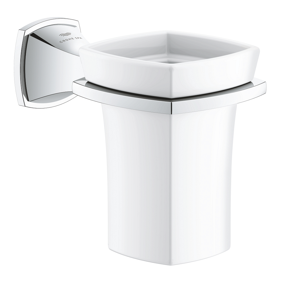 GROHE Grandera Halter mit Keramik-Mundspülglas #40909000 - chrom