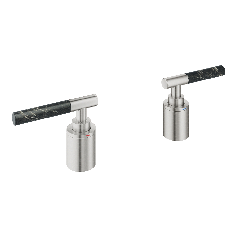 GROHE Atrio Private Collection Hebelgriffe aus Vanilla Noir Caesarstone Material #48465DC0 - supersteel
