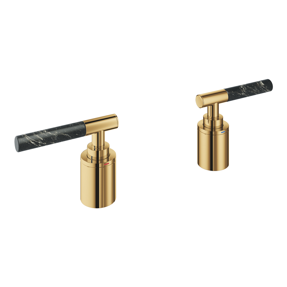 GROHE Atrio Private Collection Hebelgriffe aus Vanilla Noir Caesarstone Material #48465GL0 - cool sunrise