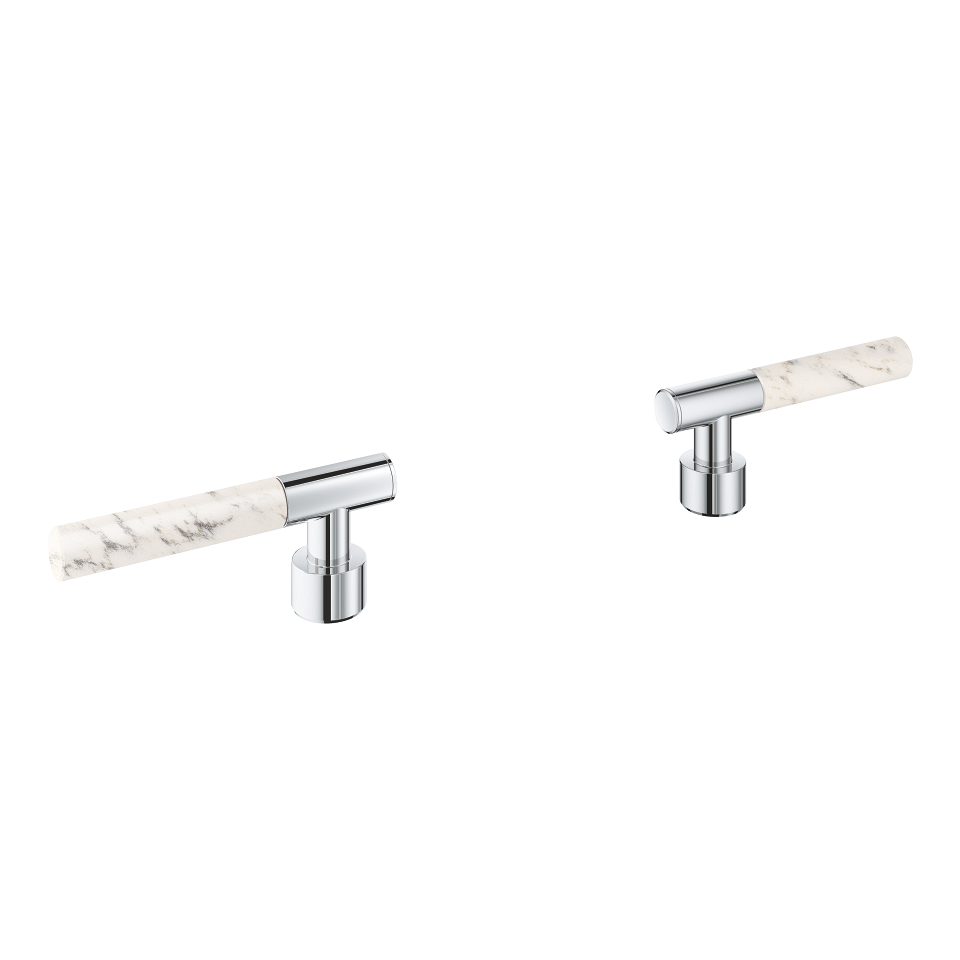 GROHE Atrio Private Collection Hebelgriffe aus White Attica Caesarstone Material #48458000 - chrom