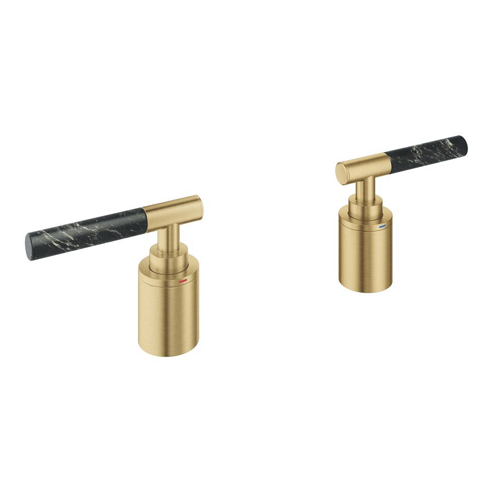 GROHE Atrio Private Collection Hebelgriffe aus Vanilla Noir Caesarstone Material #48465GN0 - cool sunrise gebürstet