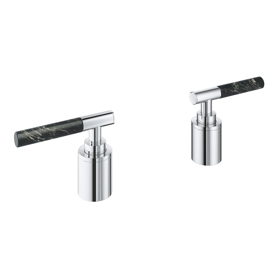 GROHE Atrio Private Collection Hebelgriffe aus Vanilla Noir Caesarstone Material #48465000 - chrom