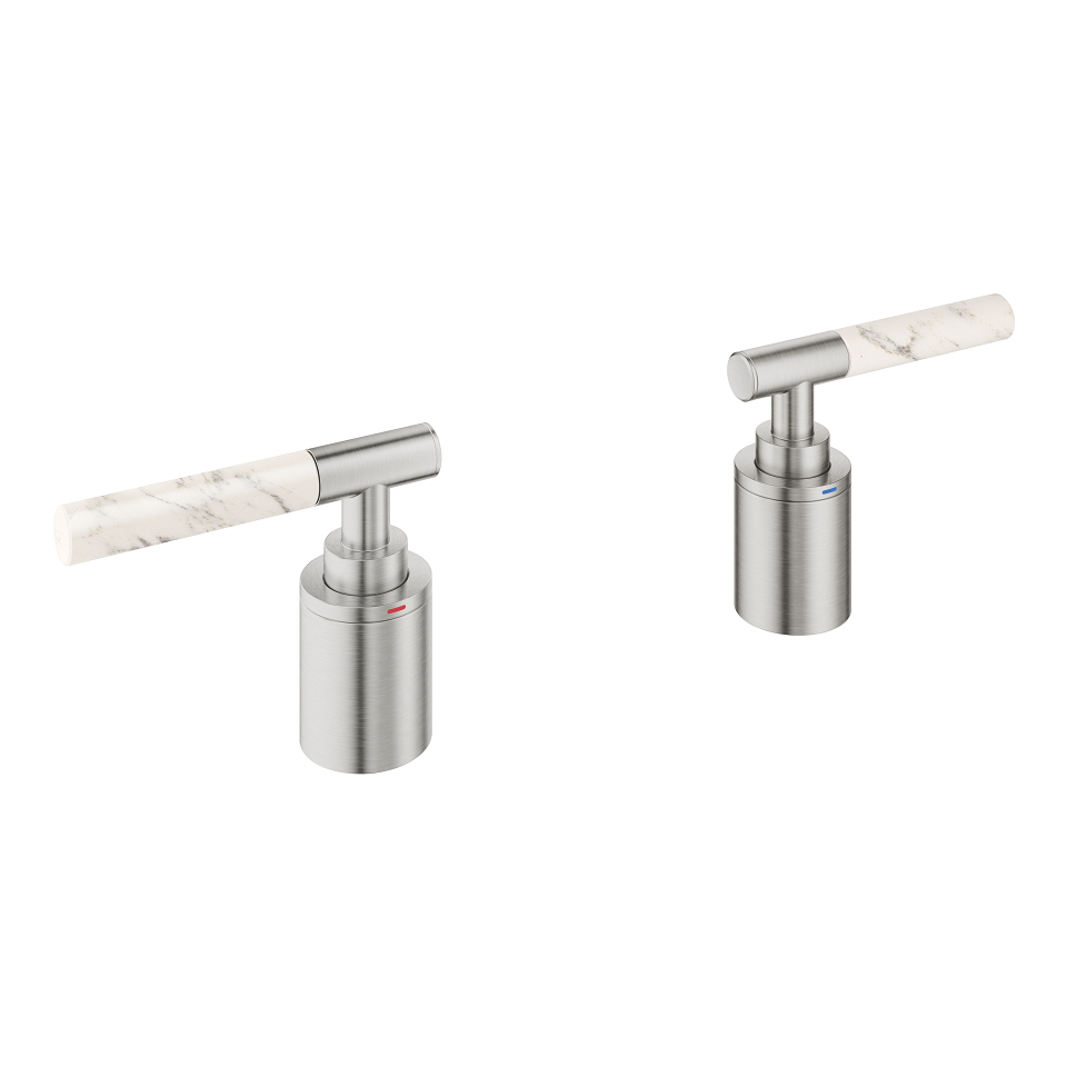 GROHE Atrio Private Collection Hebelgriffe aus White Attica Caesarstone Material #48464DC0 - supersteel