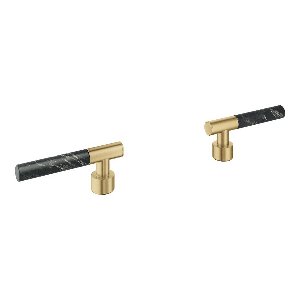 GROHE Atrio Private Collection Hebelgriffe aus Vanilla Noir Caesarstone Material #48459GN0 - cool sunrise gebürstet