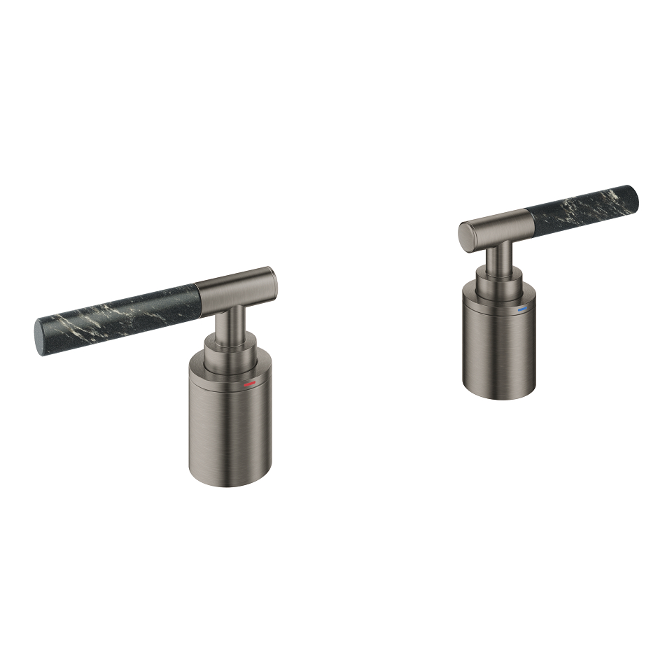 GROHE Atrio Private Collection Hebelgriffe aus Vanilla Noir Caesarstone Material #48465AL0 - hard graphite gebürstet
