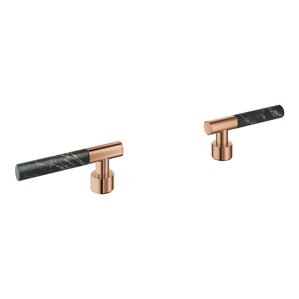 GROHE Atrio Private Collection Hebelgriffe aus Vanilla Noir Caesarstone Material #48459DA0 - warm sunset