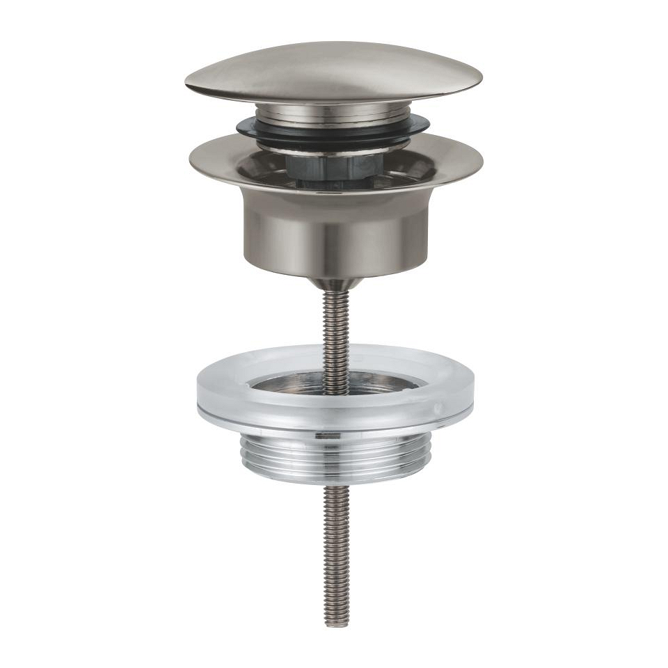 GROHE Ablaufgarnitur mit Druckstopfen #65807MS0 - satin steel
