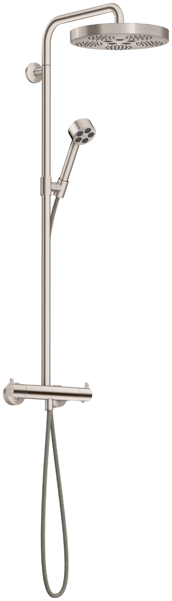 HANSGROHE AXOR One Showerpipe mit Thermostat und Kopfbrause 280 1jet #48794800 - Edelstahl Optic