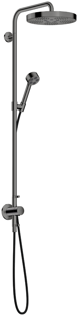 HANSGROHE AXOR One Showerpipe mit Thermostat und Kopfbrause 280 1jet EcoSmart Unterputz #48797330 - Polished Black Chrome