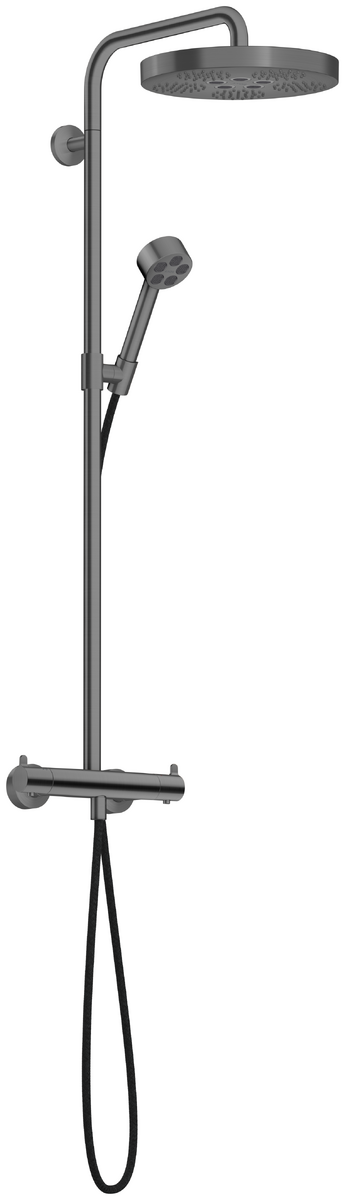 HANSGROHE AXOR One Showerpipe mit Thermostat und Kopfbrause 280 1jet #48794340 - Brushed Black Chrome