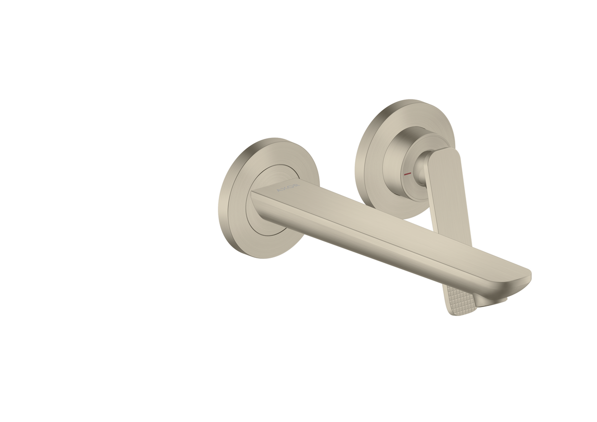 HANSGROHE AXOR Citterio C Einhebel-Waschtischmischer Unterputz für Wandmontage mit Auslauf 195 mm - Cubic cut #49111820 - Brushed Nickel