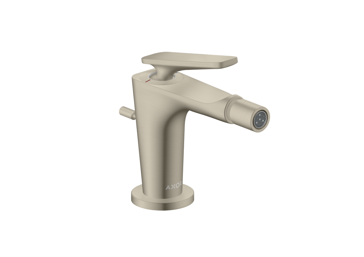 HANSGROHE AXOR Citterio C Einhebel-Bidetmischer mit Zugstangen-Ablaufgarnitur #49210820 - Brushed Nickel