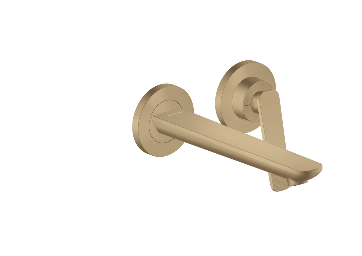 HANSGROHE AXOR Citterio C Einhebel-Waschtischmischer Unterputz für Wandmontage mit Auslauf 195 mm - Cubic cut #49111140 - Brushed Bronze