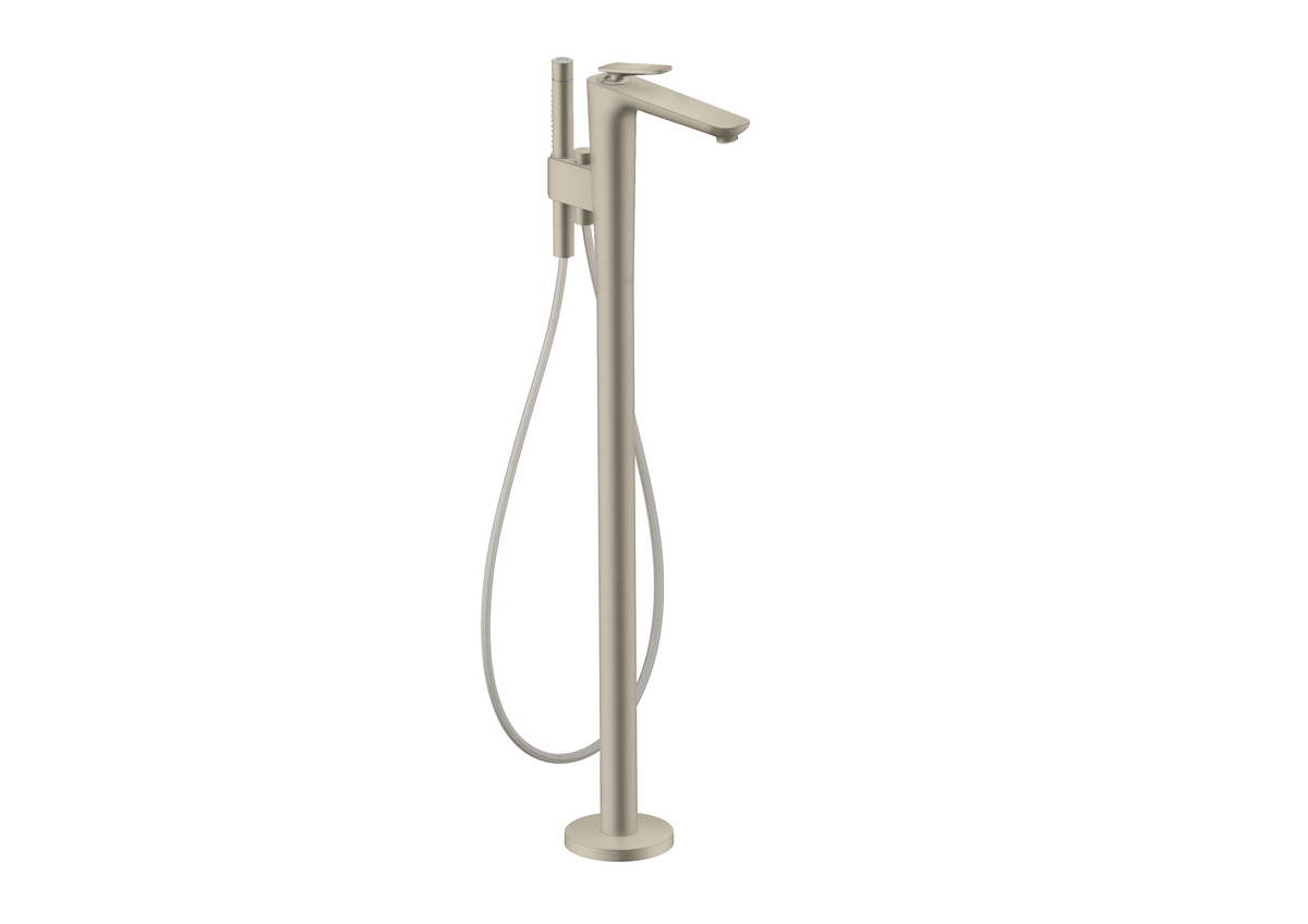 HANSGROHE AXOR Citterio C Einhebel-Wannenmischer bodenstehend - Cubic cut #49441820 - Brushed Nickel