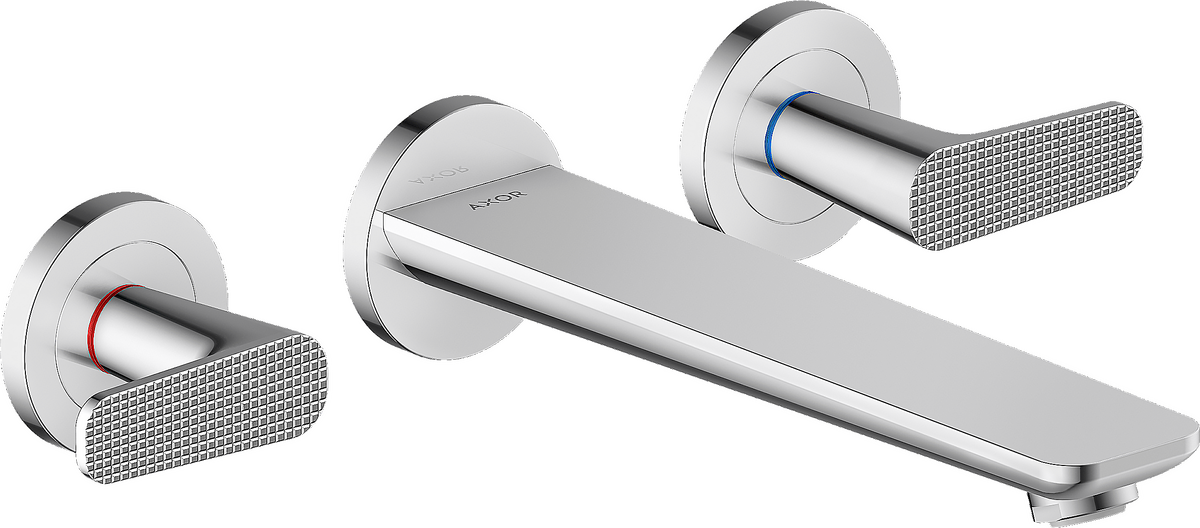 HANSGROHE AXOR Citterio C 3-Loch Wannenarmatur Unterputz für Wandmontage - Cubic cut #49483000 - Chrom
