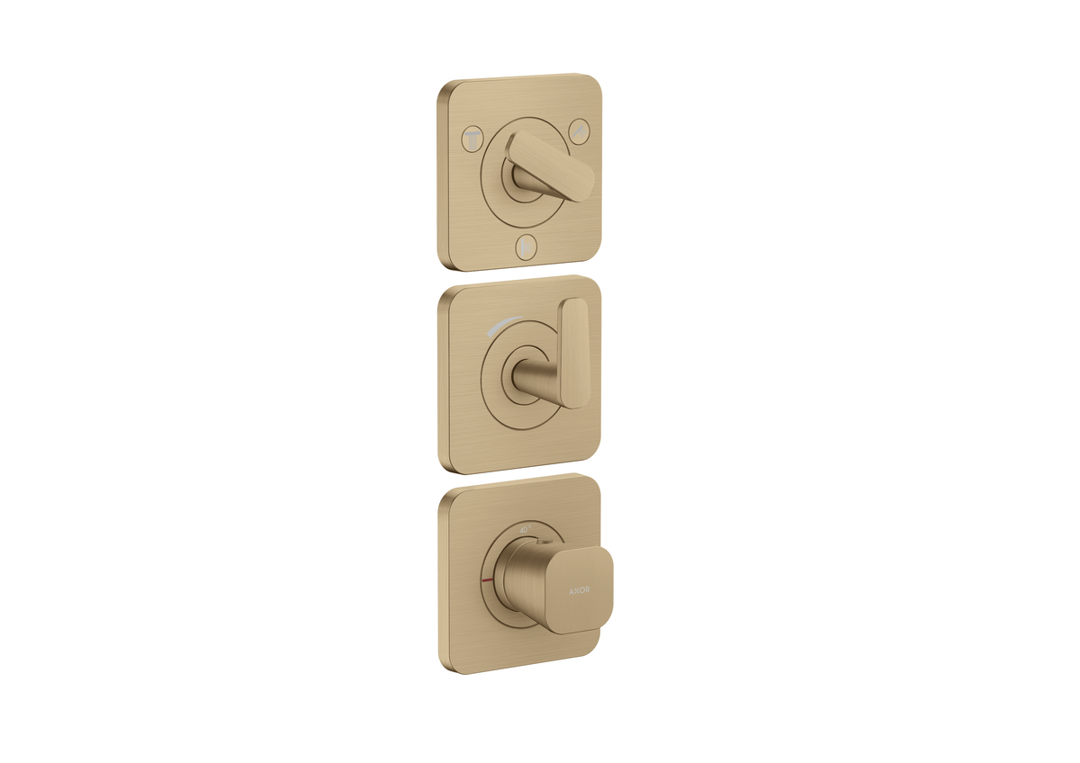 HANSGROHE AXOR Citterio C Thermostatmodul 380/120 Unterputz mit Rosetten für 3 Verbraucher #49710140 - Brushed Bronze
