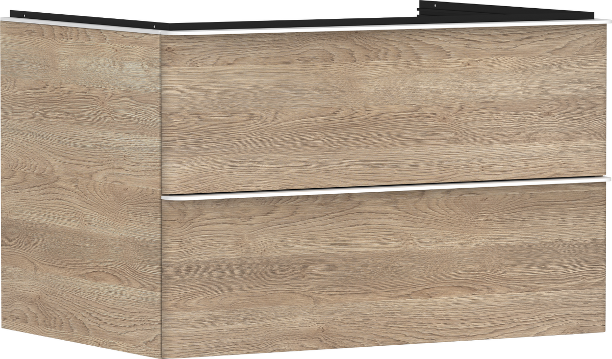 HANSGROHE Xelu Q Waschtischunterschrank Eiche Natur 780/550 mit 2 Schubkästen für Konsole mit Ausschnitt mittig #54076700 - Eiche Natur