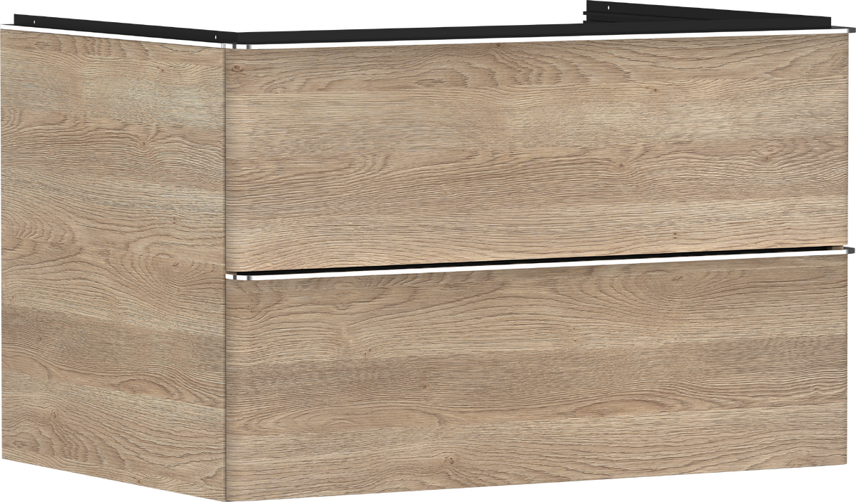 HANSGROHE Xelu Q Waschtischunterschrank Eiche Natur 780/550 mit 2 Schubkästen für Konsole mit Ausschnitt mittig #54076000 - Eiche Natur