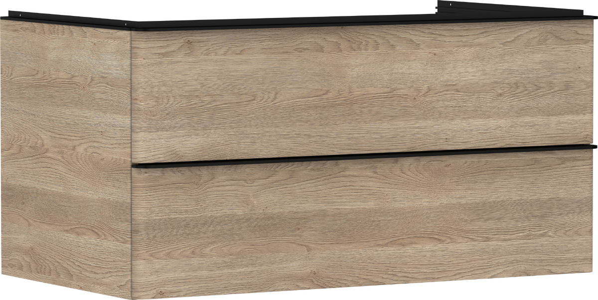 HANSGROHE Xelu Q Waschtischunterschrank Eiche Natur 980/550 mit 2 Schubkästen für Konsole mit Ausschnitt mittig #54080670 - Eiche Natur