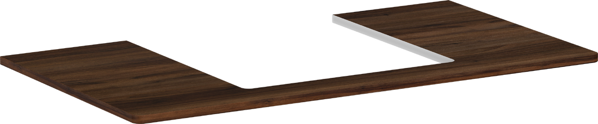 HANSGROHE Xelu Q Konsole 980/550 mit Ausschnitt mittig für Aufsatzwaschtisch geschliffen 500/480 #54095630 - Nussbaum Dunkel