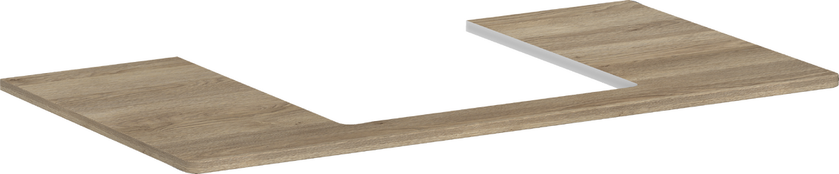 HANSGROHE Xelu Q Konsole 980/550 mit Ausschnitt mittig für Aufsatzwaschtisch geschliffen 500/480 #54095230 - Eiche Natur