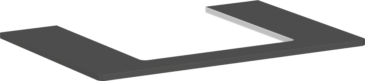 HANSGROHE Xelu Q Konsole 780/550 mit Ausschnitt mittig für Aufsatzwaschtisch geschliffen 500/480 #54094910 - Diamantgrau Matt