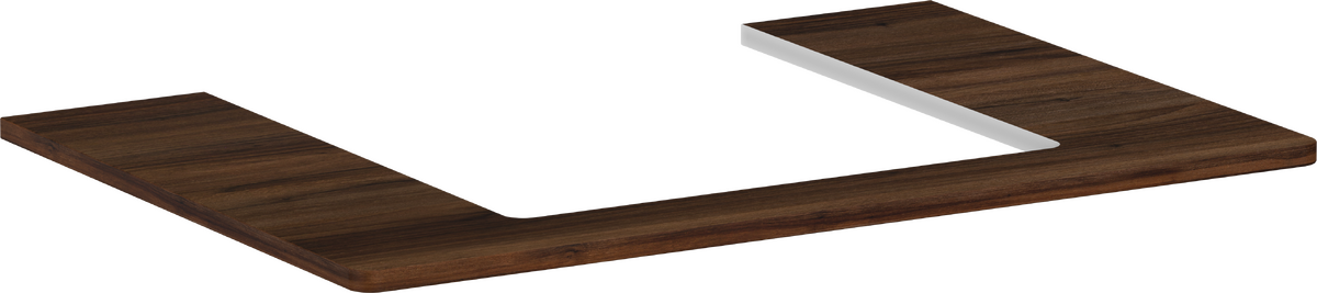 HANSGROHE Xelu Q Konsole 780/550 mit Ausschnitt mittig für Aufsatzwaschtisch geschliffen 500/480 #54094630 - Nussbaum Dunkel