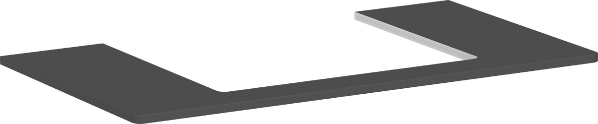 HANSGROHE Xelu Q Konsole 980/550 mit Ausschnitt mittig für Aufsatzwaschtisch geschliffen 600/480 #54110910 - Diamantgrau Matt