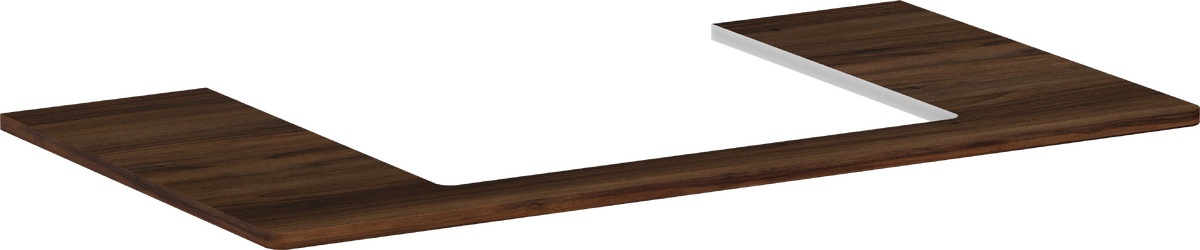 HANSGROHE Xelu Q Konsole 980/550 mit Ausschnitt mittig für Aufsatzwaschtisch geschliffen 600/480 #54110630 - Nussbaum Dunkel