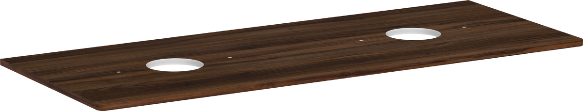 HANSGROHE Xelu Q Konsole 1360/550 mit 2 Ausschnitten für Aufsatzwaschtisch ohne Hahnloch #54118630 - Nussbaum Dunkel