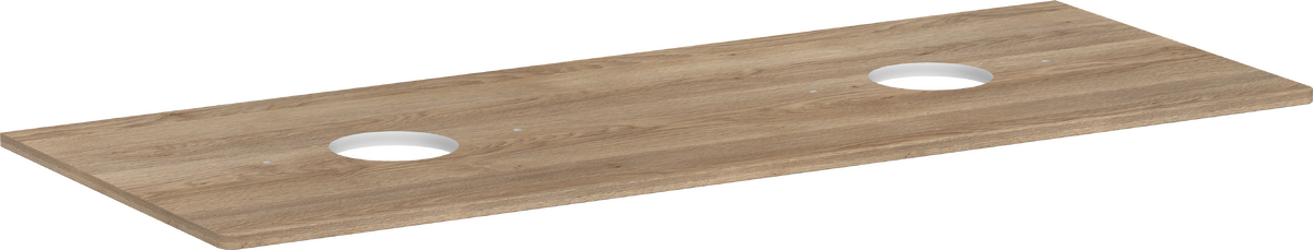 HANSGROHE Xelu Q Konsole 1360/550 mit 2 Ausschnitten für Aufsatzwaschtisch ohne Hahnloch #54118230 - Eiche Natur