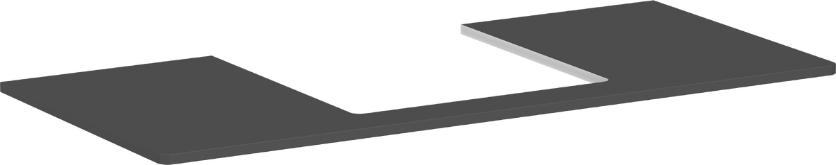 HANSGROHE Xelu Q Konsole 1180/550 mit Ausschnitt mittig für Aufsatzwaschtisch geschliffen 500/480 #54096910 - Diamantgrau Matt