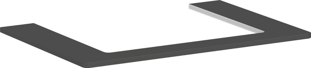 HANSGROHE Xelu Q Konsole 780/550 mit Ausschnitt mittig für Aufsatzwaschtisch geschliffen 600/480 #54109910 - Diamantgrau Matt
