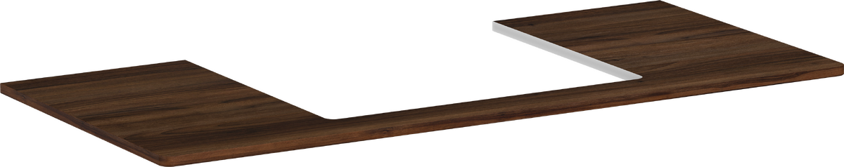 HANSGROHE Xelu Q Konsole 1180/550 mit Ausschnitt mittig für Aufsatzwaschtisch geschliffen 600/480 #54111630 - Nussbaum Dunkel