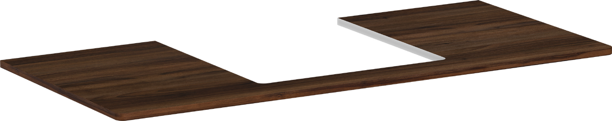 HANSGROHE Xelu Q Konsole 1180/550 mit Ausschnitt mittig für Aufsatzwaschtisch geschliffen 500/480 #54096630 - Nussbaum Dunkel