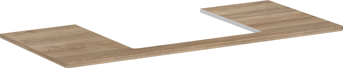 HANSGROHE Xelu Q Konsole 1180/550 mit Ausschnitt mittig für Aufsatzwaschtisch geschliffen 600/480 #54111230 - Eiche Natur