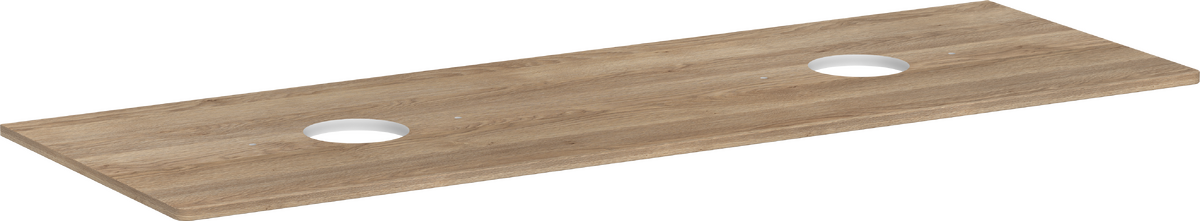 HANSGROHE Xelu Q Konsole 1560/550 mit 2 Ausschnitten für Aufsatzwaschtisch ohne Hahnloch #54119230 - Eiche Natur