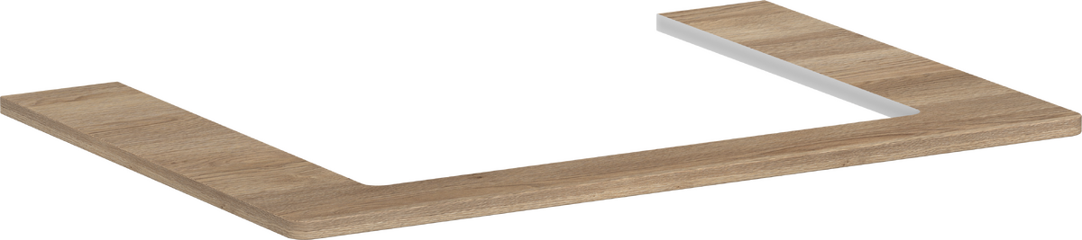 HANSGROHE Xelu Q Konsole 780/550 mit Ausschnitt mittig für Aufsatzwaschtisch geschliffen 600/480 #54109230 - Eiche Natur