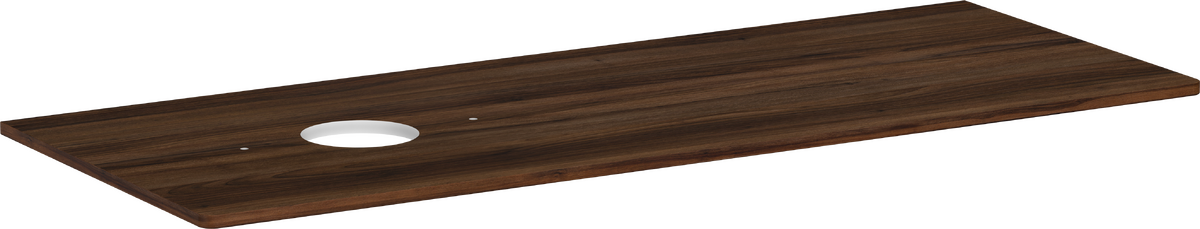 HANSGROHE Xelu Q Konsole 1360/550 mit Ausschnitt links für Aufsatzwaschtisch ohne Hahnloch #54116630 - Nussbaum Dunkel