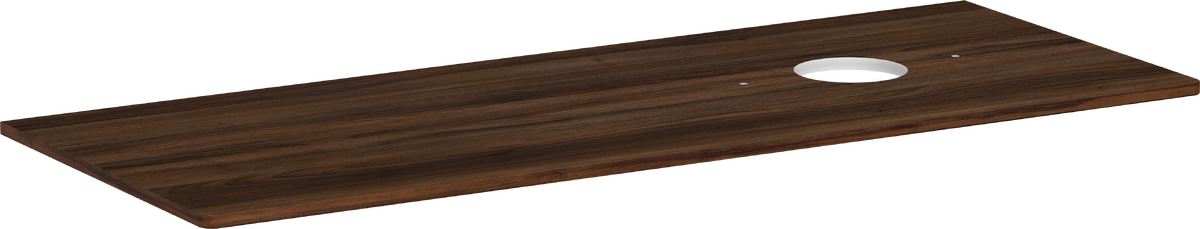 HANSGROHE Xelu Q Konsole 1360/550 mit Ausschnitt rechts für Aufsatzwaschtisch ohne Hahnloch #54117630 - Nussbaum Dunkel