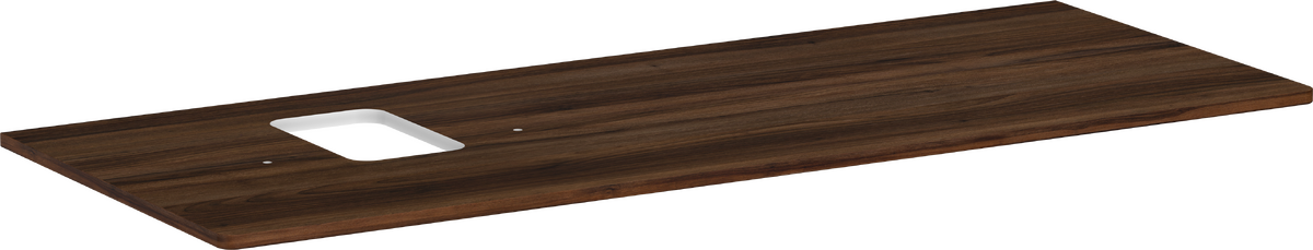 HANSGROHE Xelu Q Konsole 1360/550 mit Ausschnitt links für Aufsatzwaschtisch mit Hahnloch #54123630 - Nussbaum Dunkel