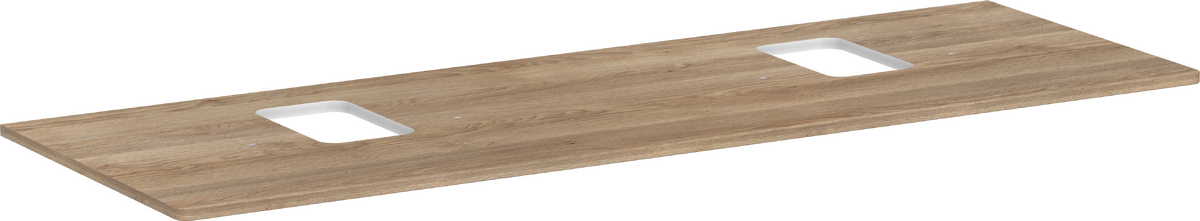 HANSGROHE Xelu Q Konsole 1560/550 mit 2 Ausschnitten für Aufsatzwaschtisch mit Hahnloch #54126230 - Eiche Natur