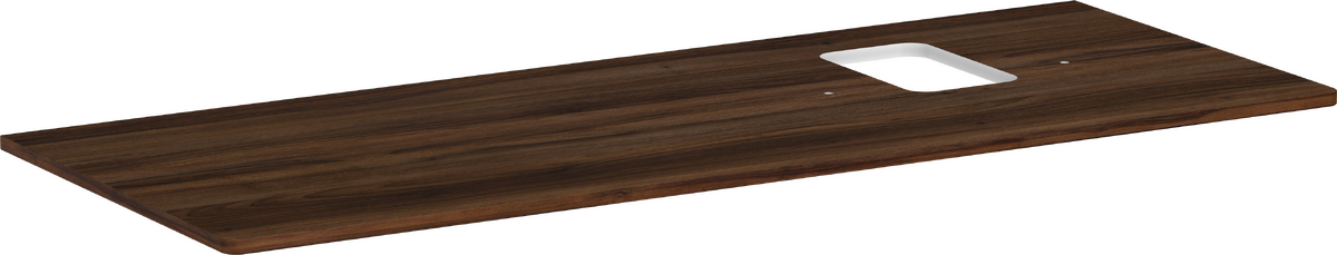 HANSGROHE Xelu Q Konsole 1360/550 mit Ausschnitt rechts für Aufsatzwaschtisch mit Hahnloch #54124630 - Nussbaum Dunkel
