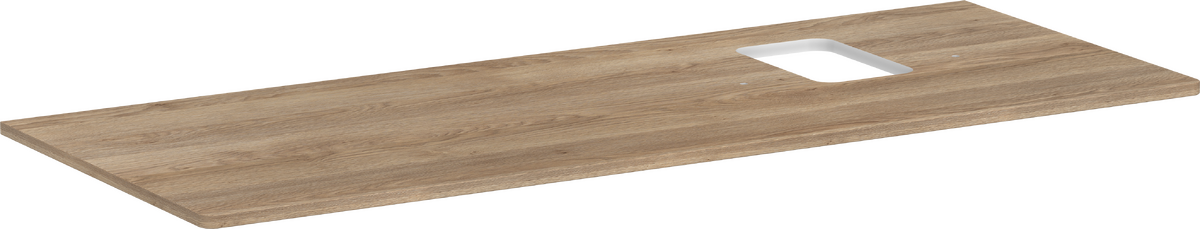 HANSGROHE Xelu Q Konsole 1360/550 mit Ausschnitt rechts für Aufsatzwaschtisch mit Hahnloch #54124230 - Eiche Natur