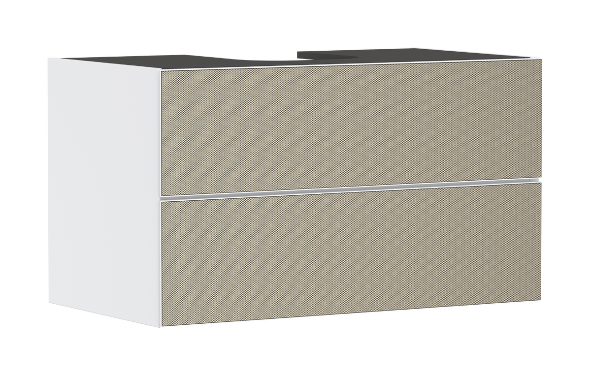 HANSGROHE Xevolos E Waschtischunterschrank Mattweiß 980/550 mit 2 Schubkästen für Konsole mit Ausschnitt mittig #54190390 - Mattweiß