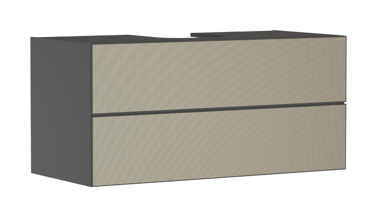 HANSGROHE Xevolos E Waschtischunterschrank Schiefergrau Matt 1180/550 mit 2 Schubkästen für Konsole mit Ausschnitt mittig #54195390 - Schiefergrau Matt