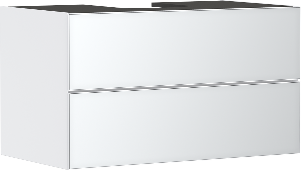 HANSGROHE Xevolos E Waschtischunterschrank Mattweiß 980/550 mit 2 Schubkästen für Konsole mit Ausschnitt mittig #54190320 - Mattweiß