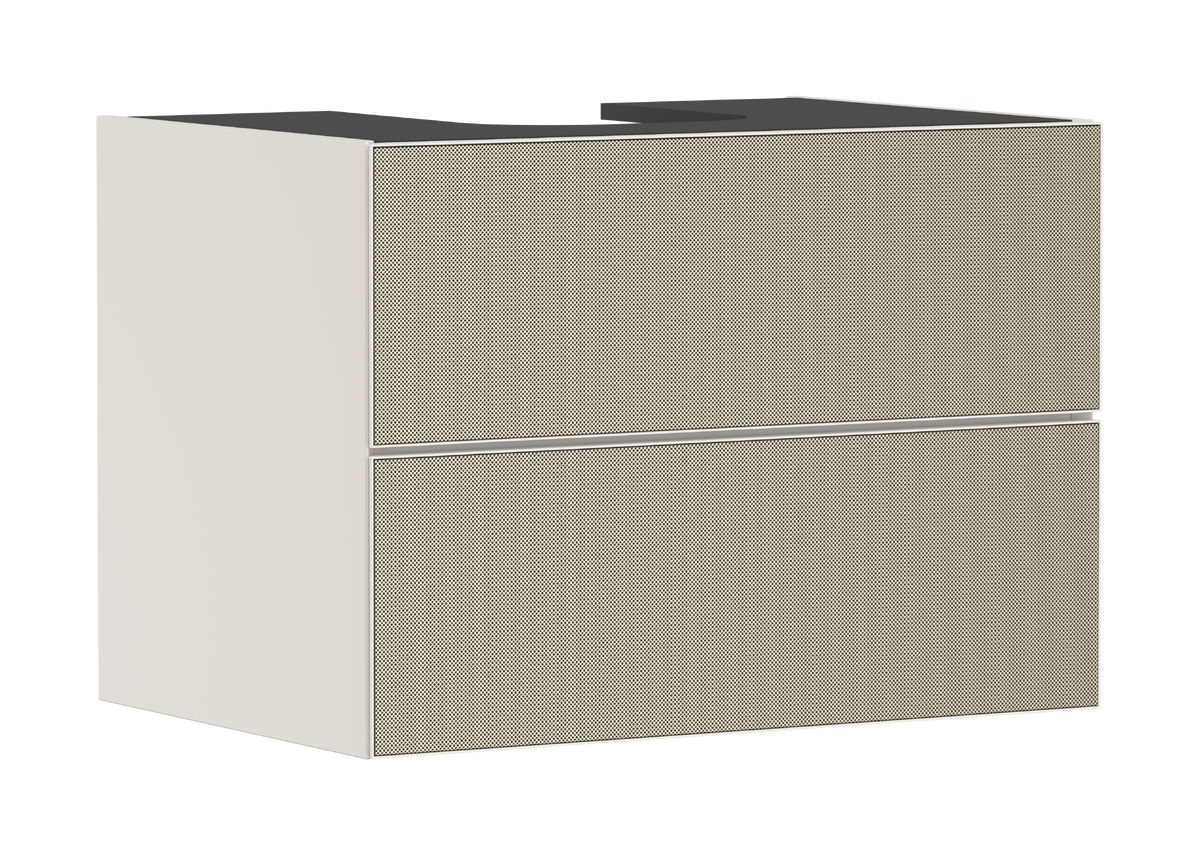 HANSGROHE Xevolos E Waschtischunterschrank Sandbeige Matt 780/550 mit 2 Schubkästen für Konsole mit Ausschnitt mittig #54188390 - Sandbeige Matt
